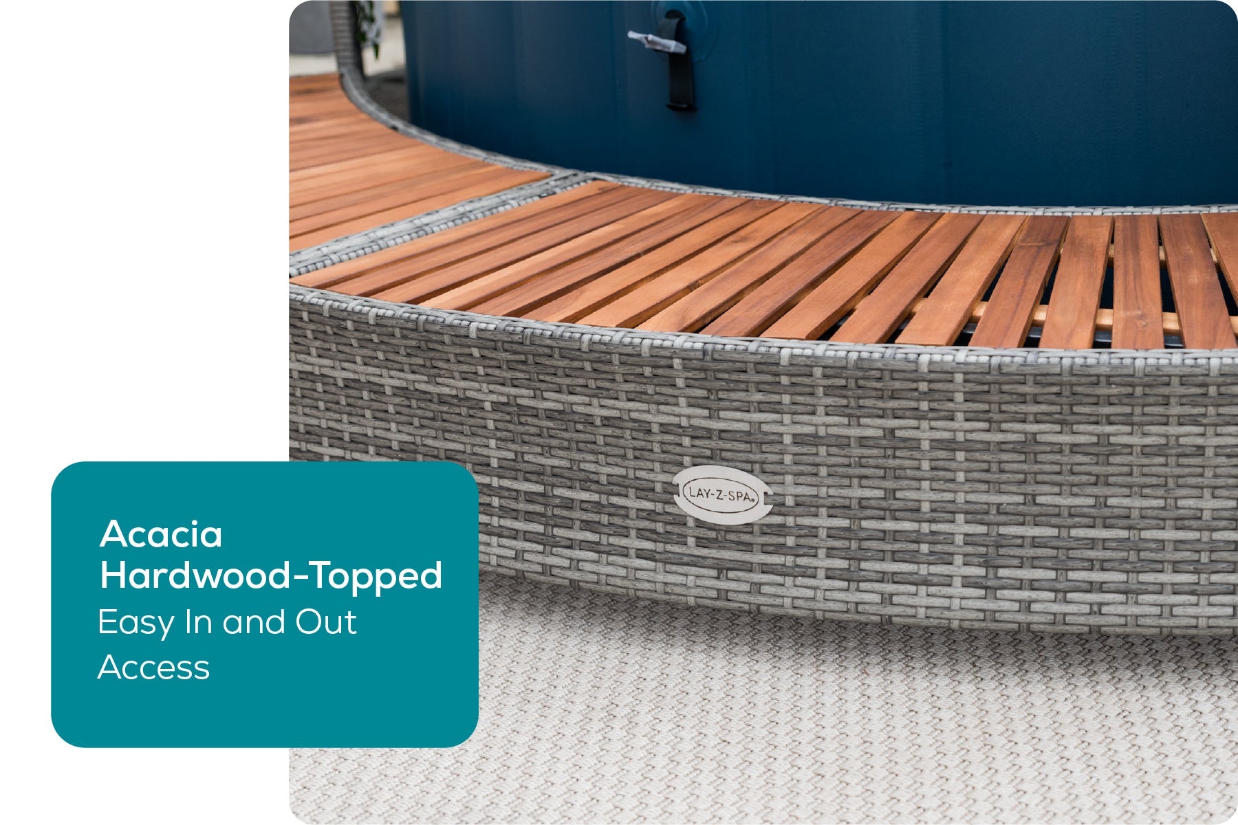 Round Rattan Hot Tub Surround 200cm Grey