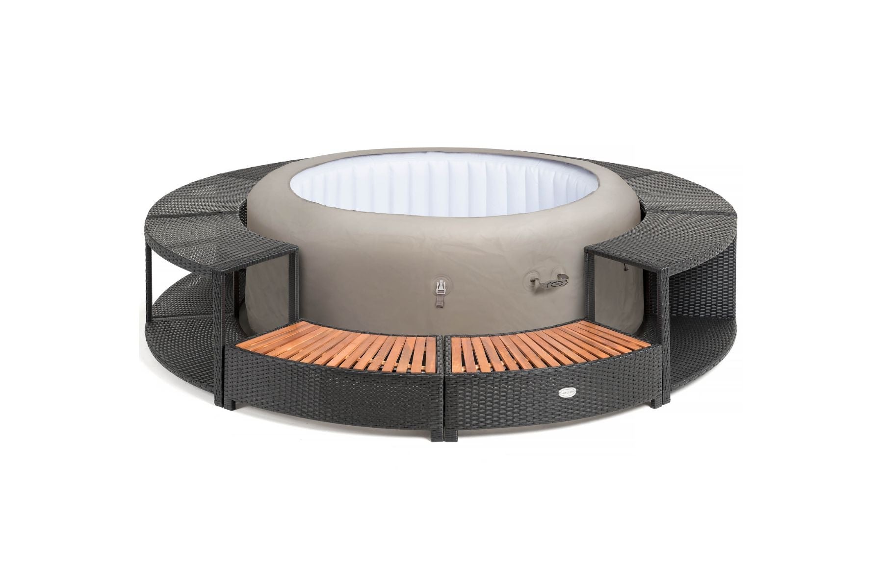 Round Rattan Hot Tub Surround 200cm Black